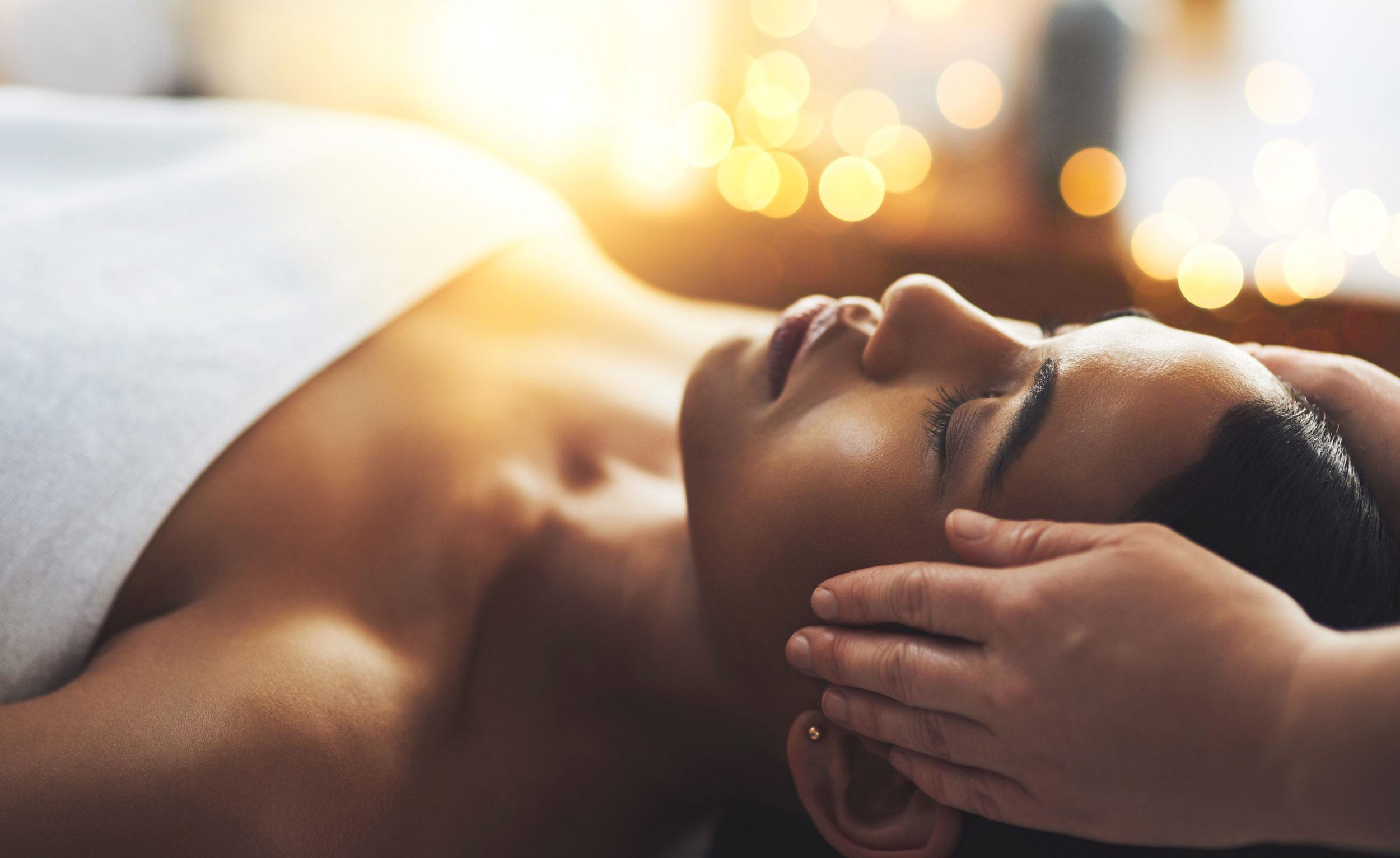 Back, neck and scalp massage being delivered at The Potter Sanctuary in Beck Row, Suffolk.